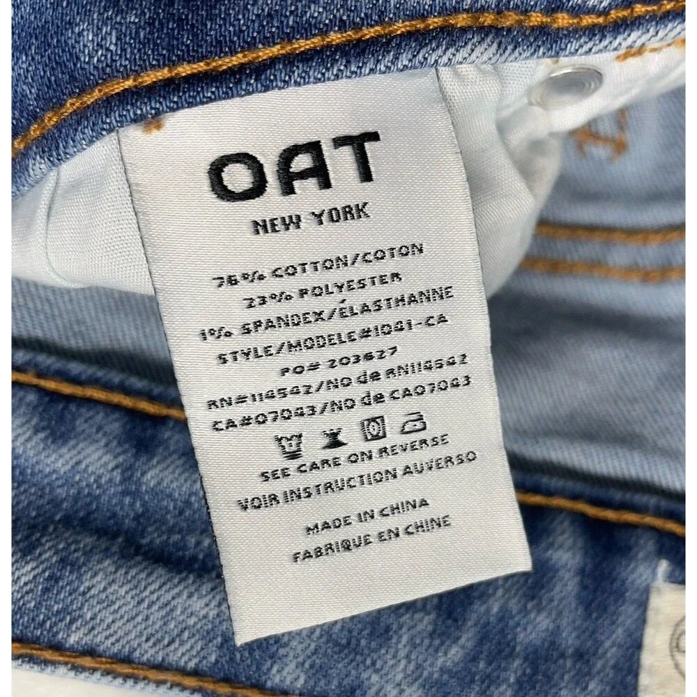 OAT New York Women’s Sz 10/30 Wide-Baggy Crop Leg High-Rise Stretch Ankle Jeans